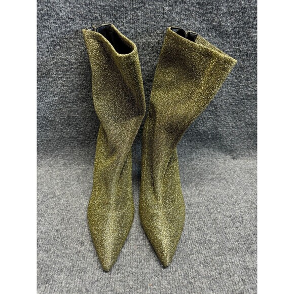 Marc Fisher Gold Breezy Pointy Toe Modern High Heel Bootie Size 8 - Picture 2 of 5